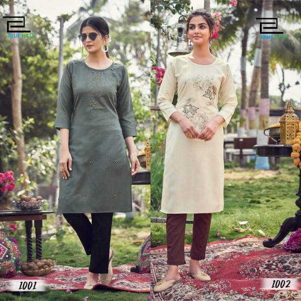 Blue Hills Instagram Kurti Wholesale Catalog 18  Colors Buy