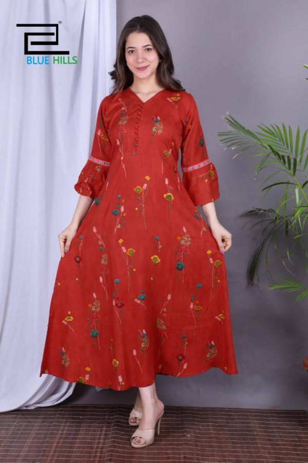 Blue Hills Presents Maze Printed Long Kurti Collection