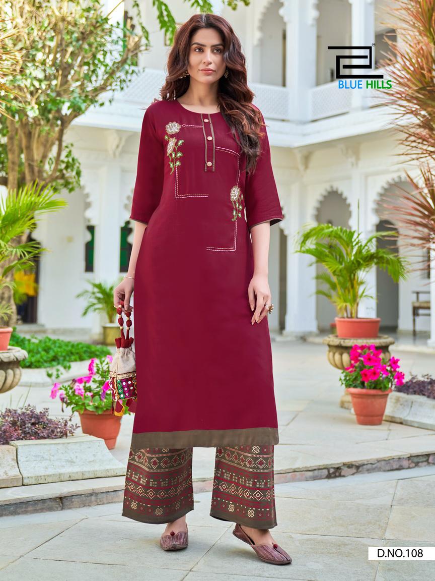 Blue Hills Presents Party Women Ethnic Wear Kurti With Bottom Collection