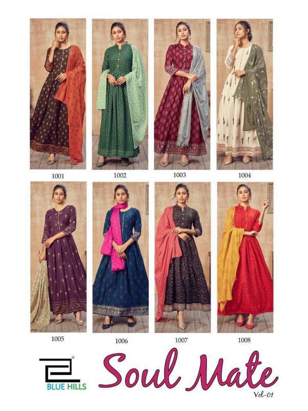Blue Hills Presents  Soul Mate  Designer  Kurtis With Dupatta  Collection