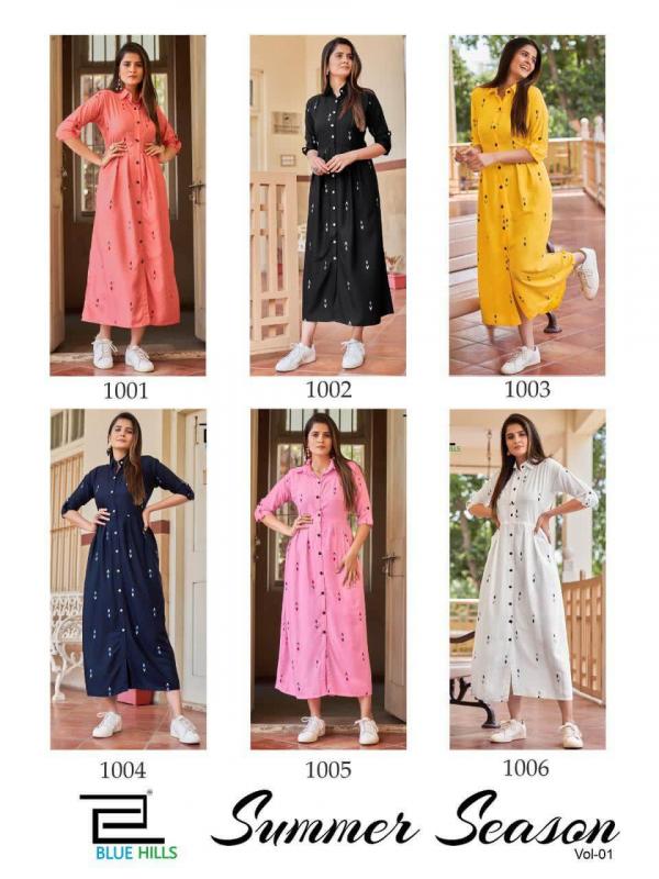 Blue Hills  Presents Summer Season Vol 1 Designer Kurtis Collection