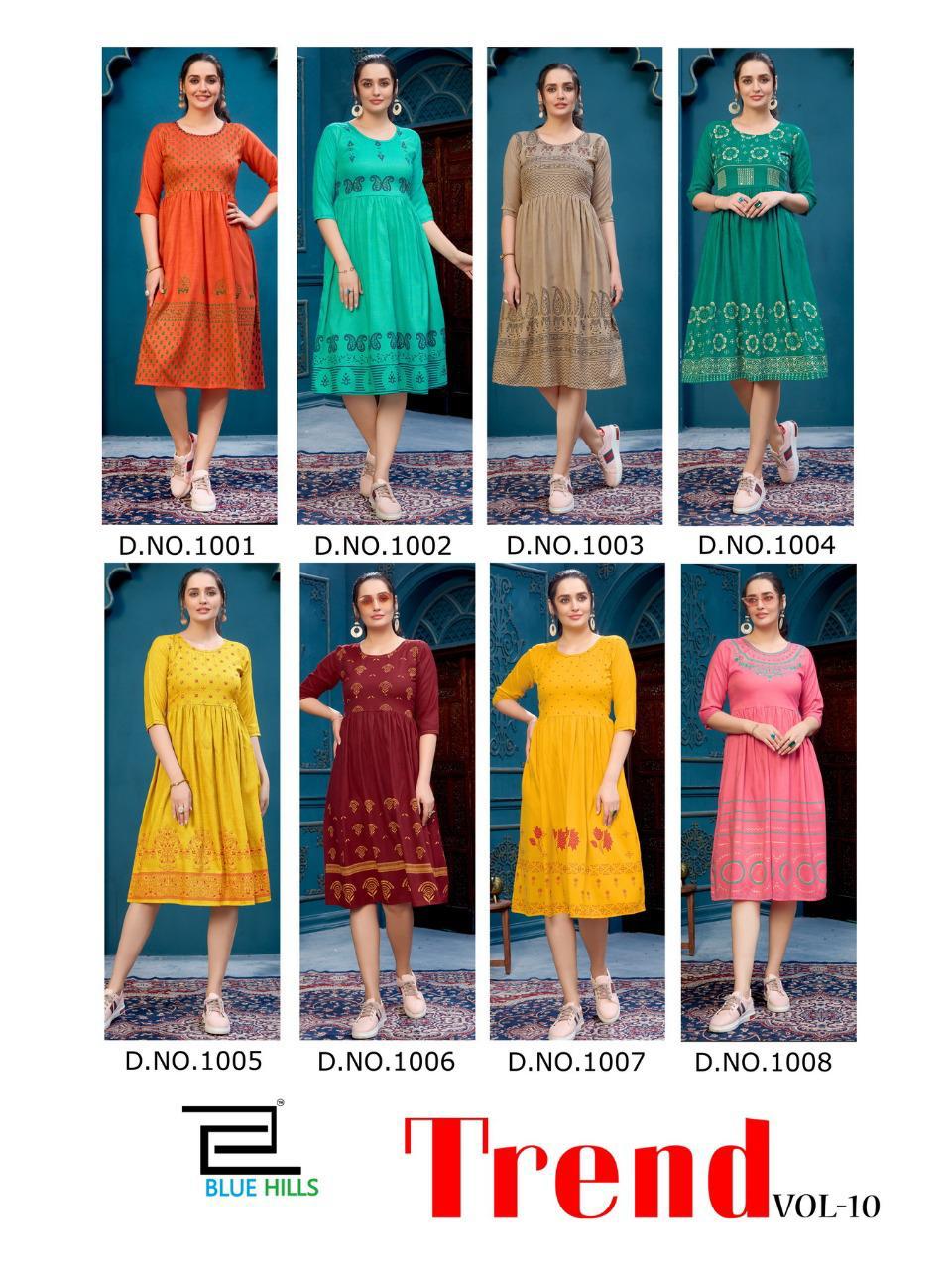 Blue Hills Presents Trend Vol 10 Printed Kurtis Collection