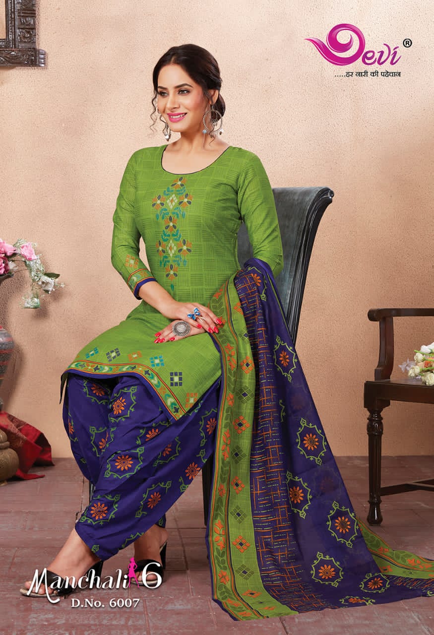 Devi Presents Manchali Vol 6  Printed Cotton Dress Material Online