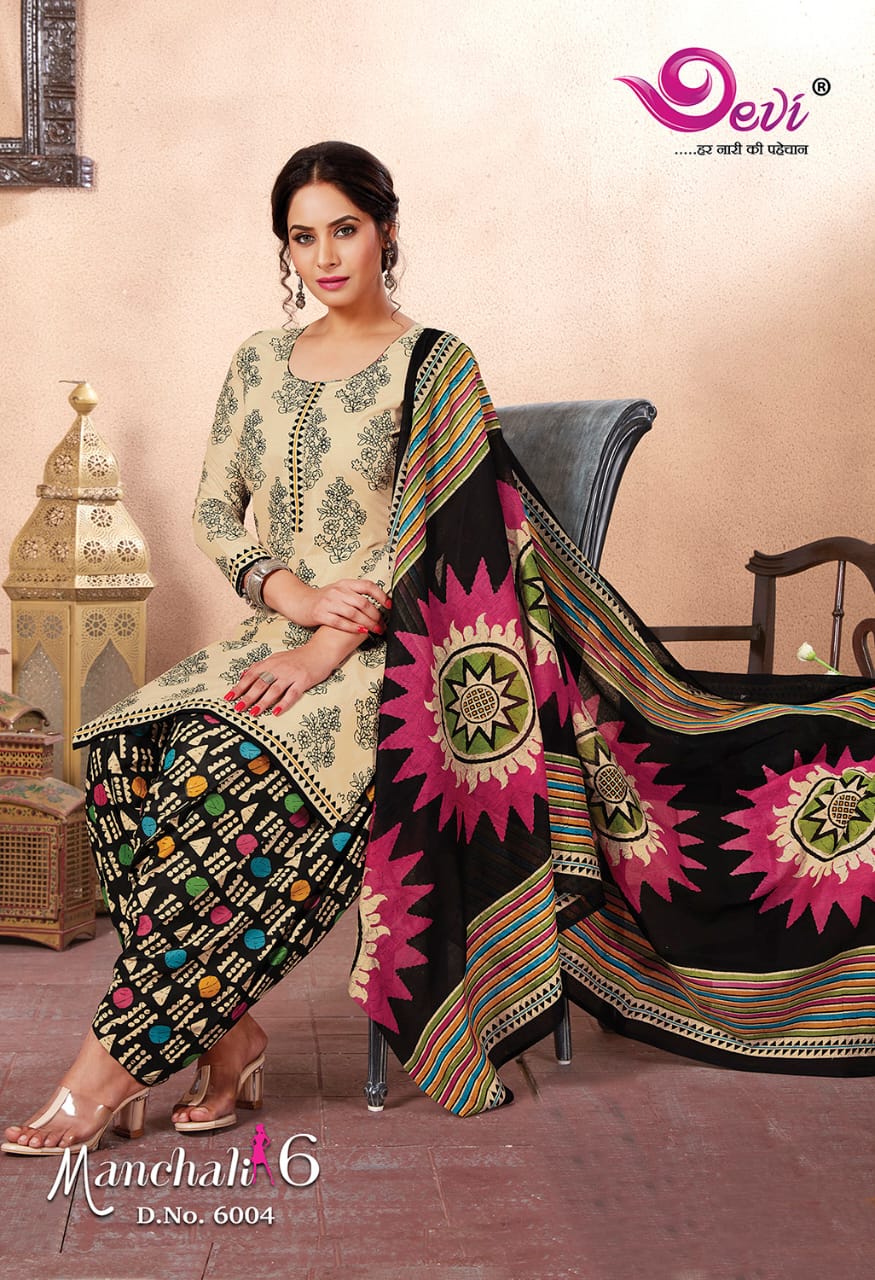 Devi Presents Manchali Vol 6  Printed Cotton Dress Material Online