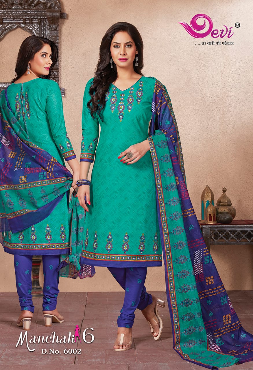 Devi Presents Manchali Vol 6  Printed Cotton Dress Material Online