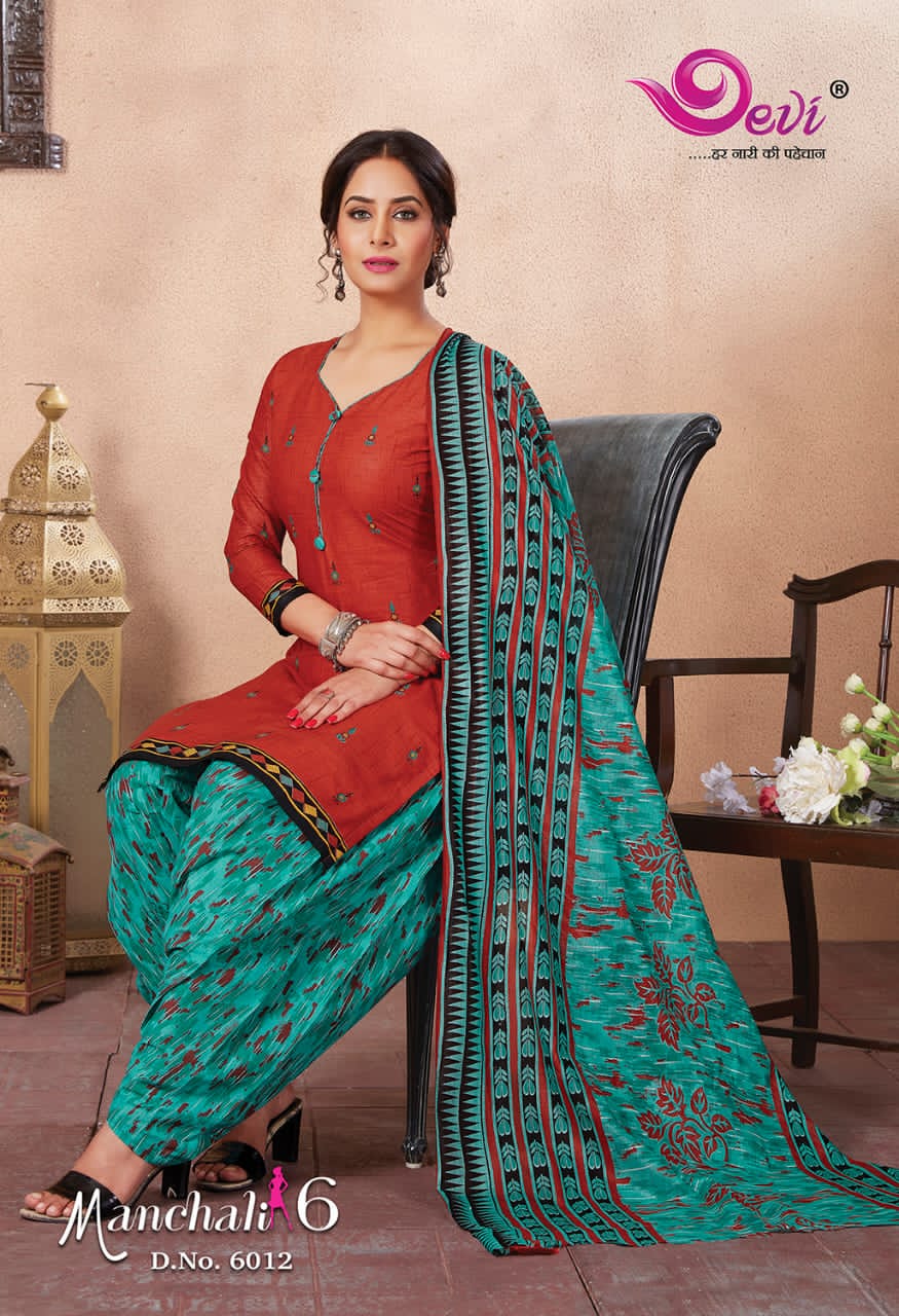 Devi Presents Manchali Vol 6  Printed Cotton Dress Material Online