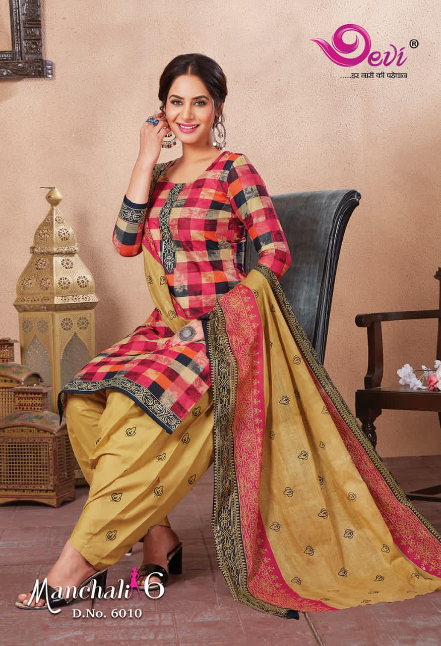 Devi Presents Manchali Vol 6  Printed Cotton Dress Material Online