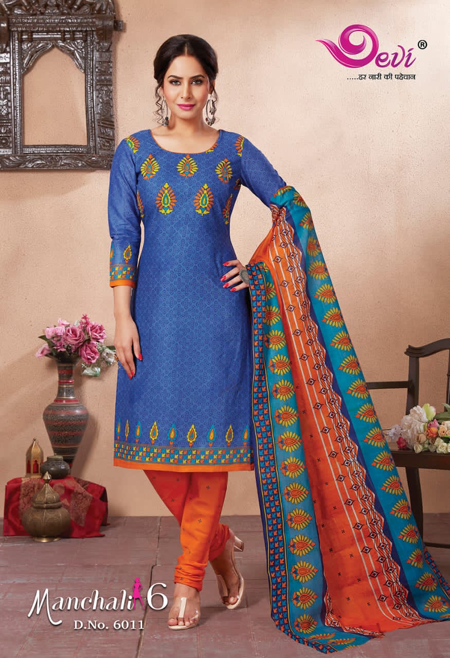 Devi Presents Manchali Vol 6  Printed Cotton Dress Material Online