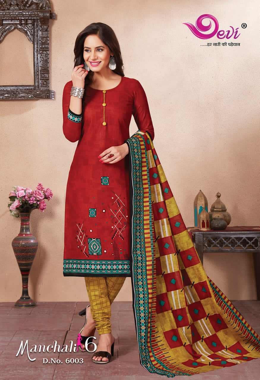 Devi Presents Manchali Vol 6  Printed Cotton Dress Material Online