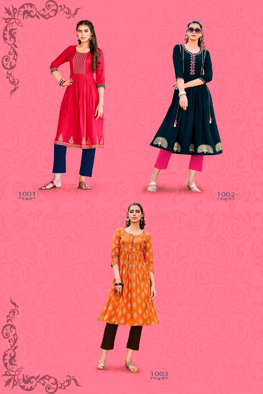 Diya Trends Presents Summer Beauty Vol 1 Printed Anarkali Kurtis Collection