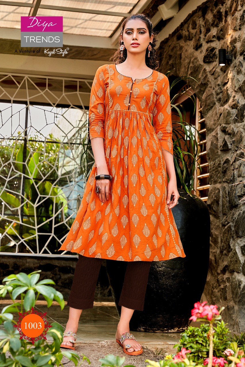 Diya Trends Presents Summer Beauty Vol 1 Printed Anarkali Kurtis Collection
