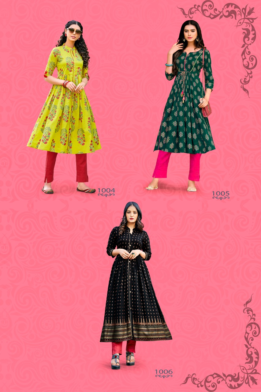 Diya Trends Presents Summer Beauty Vol 1 Printed Anarkali Kurtis Collection