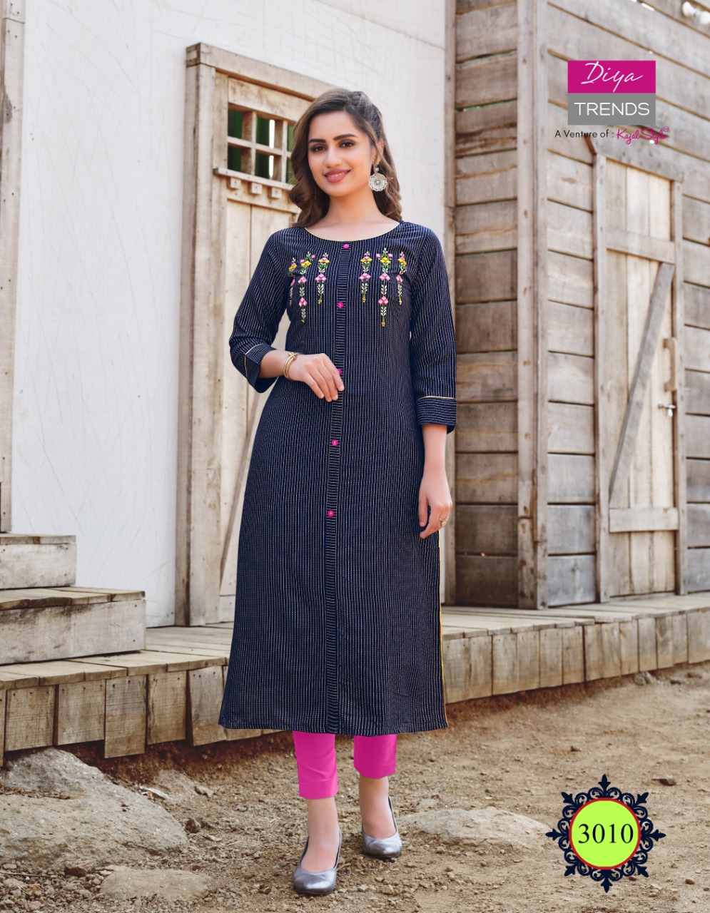 DIYA TRENDS PRESENT LAUNCHING THE NEW CATALOGUE ZOORI VOL-2 NEW GOLD PRINT  CONCEPT KURTI WITH