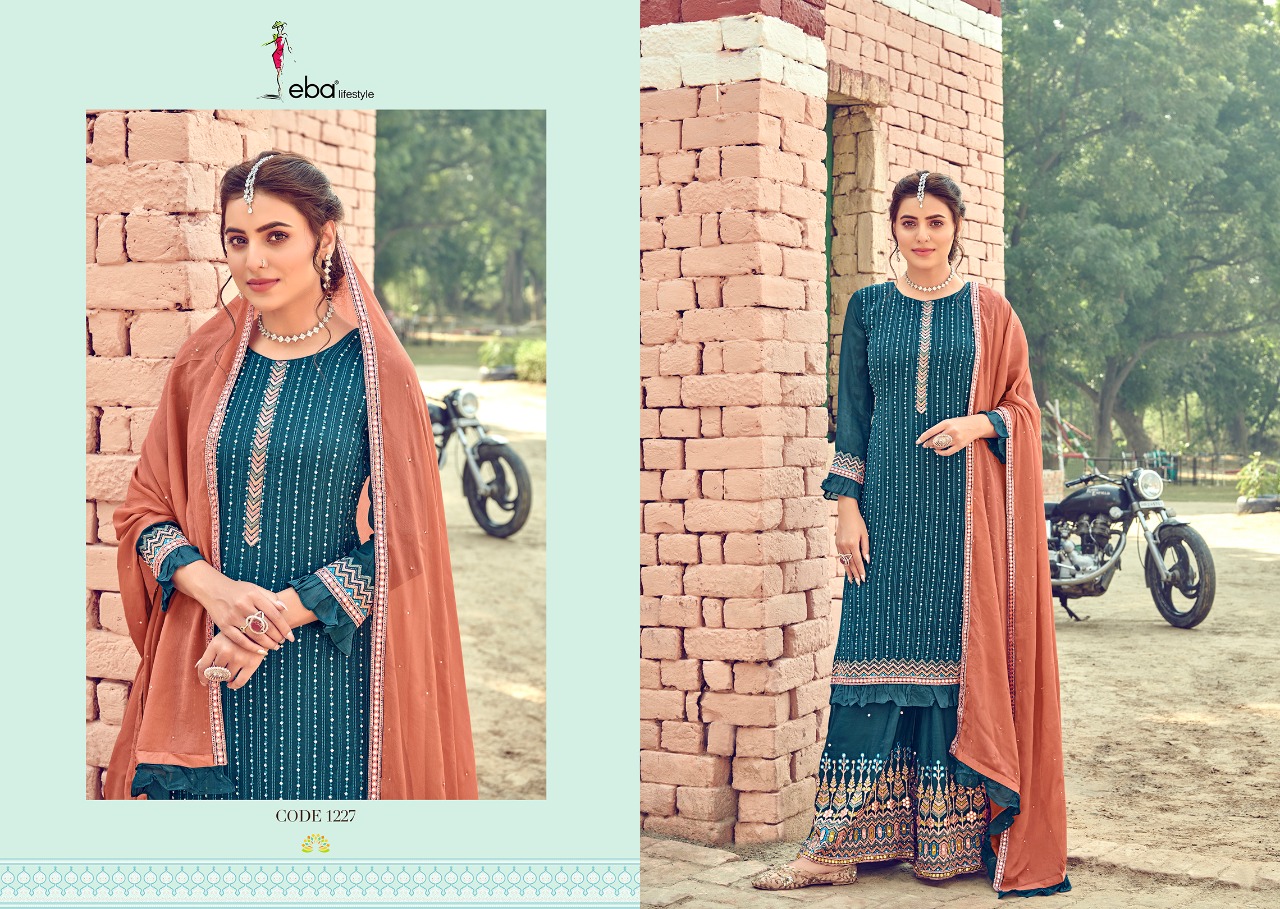 Eba Presents  Manjari Embroidery Designer Dress Material Collection