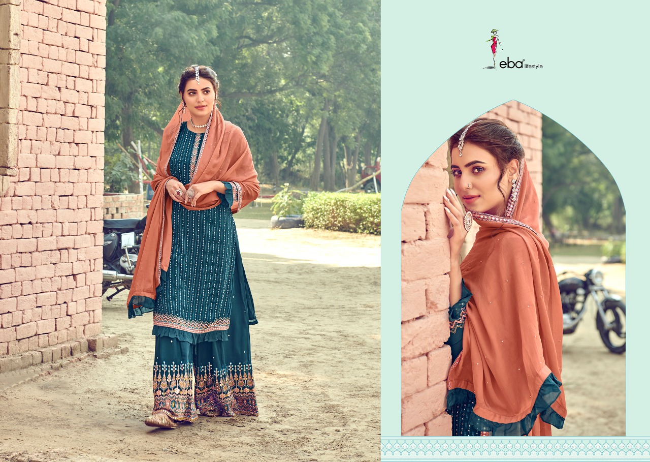 Eba Presents  Manjari Embroidery Designer Dress Material Collection