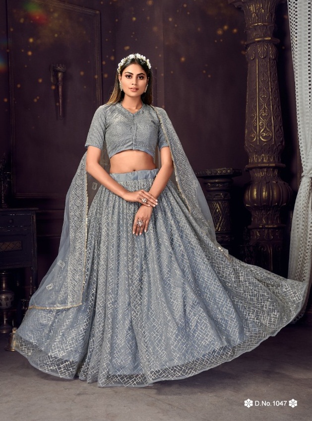 Fc New Launching   D-1047 Soft Net With Semi Stich Wholesale Lehenga Market