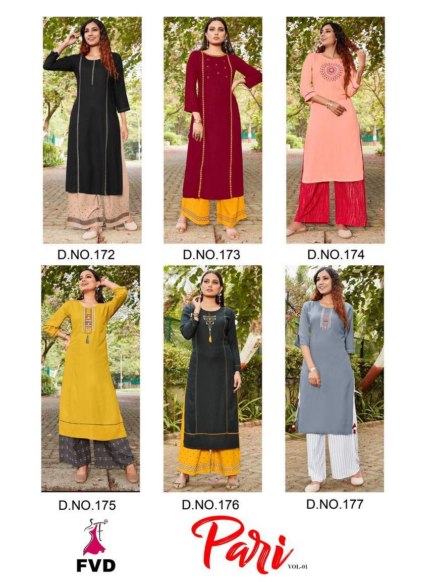 Fvd Presented   Pari Vol 1 Designer Kurti With Bottom Collection