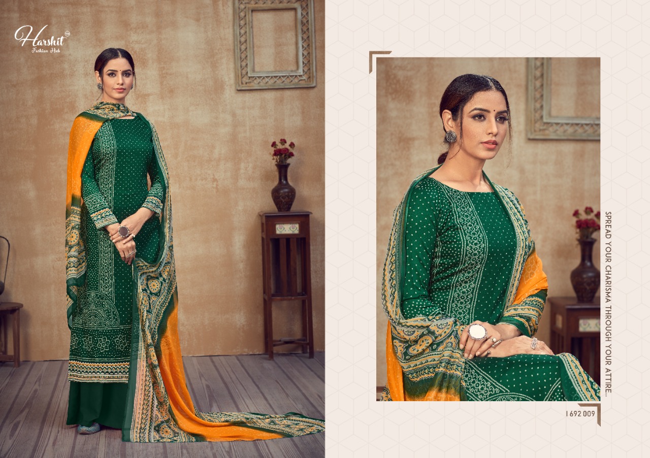 Harshit Presents Ajrakh Bandhani Designer Dress Material Collection