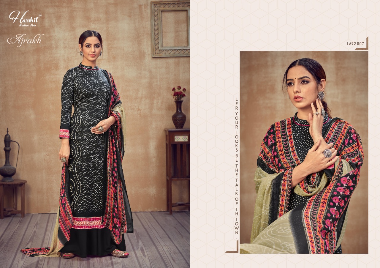 Harshit Presents Ajrakh Bandhani Designer Dress Material Collection