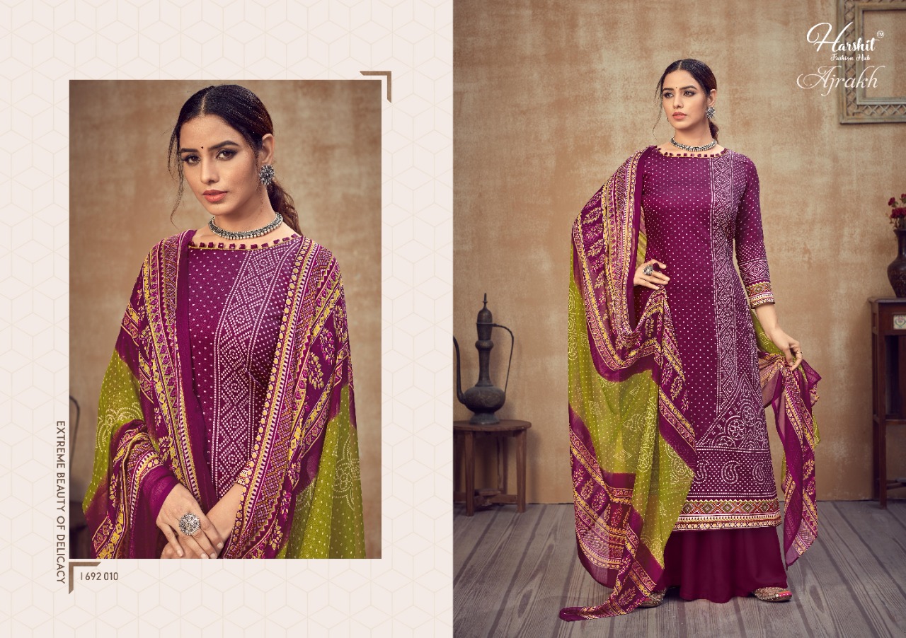 Harshit Presents Ajrakh Bandhani Designer Dress Material Collection