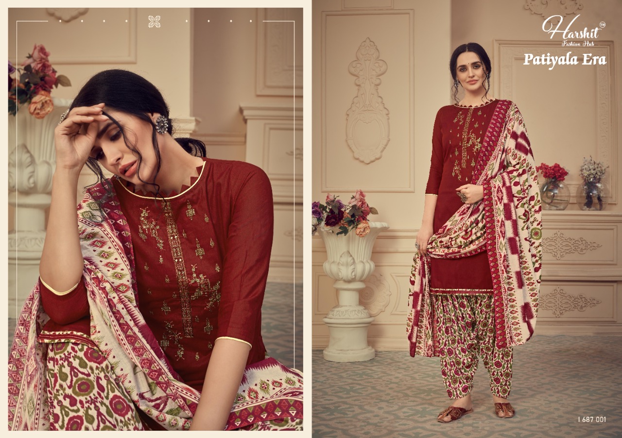 Harshit Presents Patiyala Era Cotton Dress Material Collection