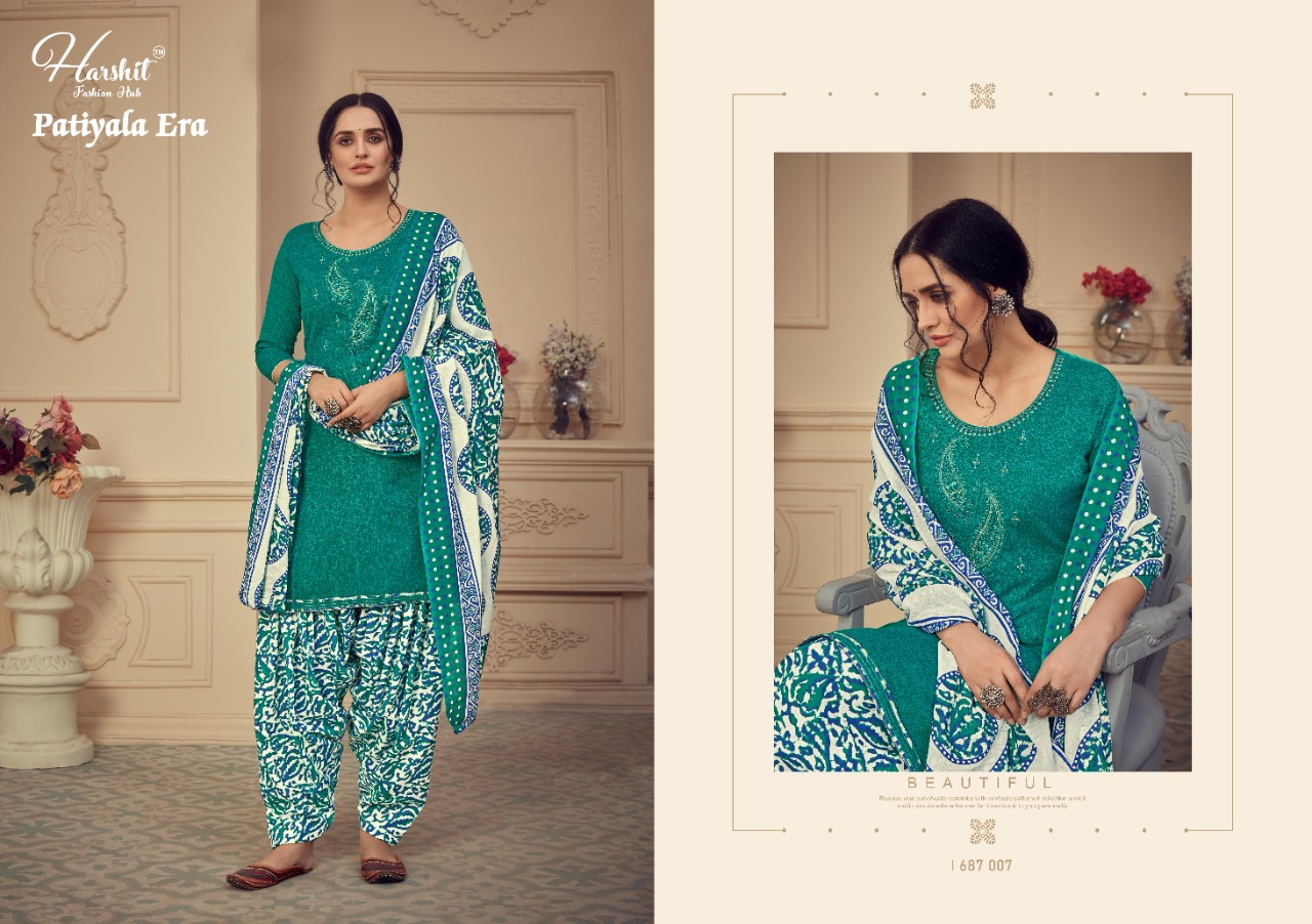 Harshit Presents Patiyala Era Cotton Dress Material Collection