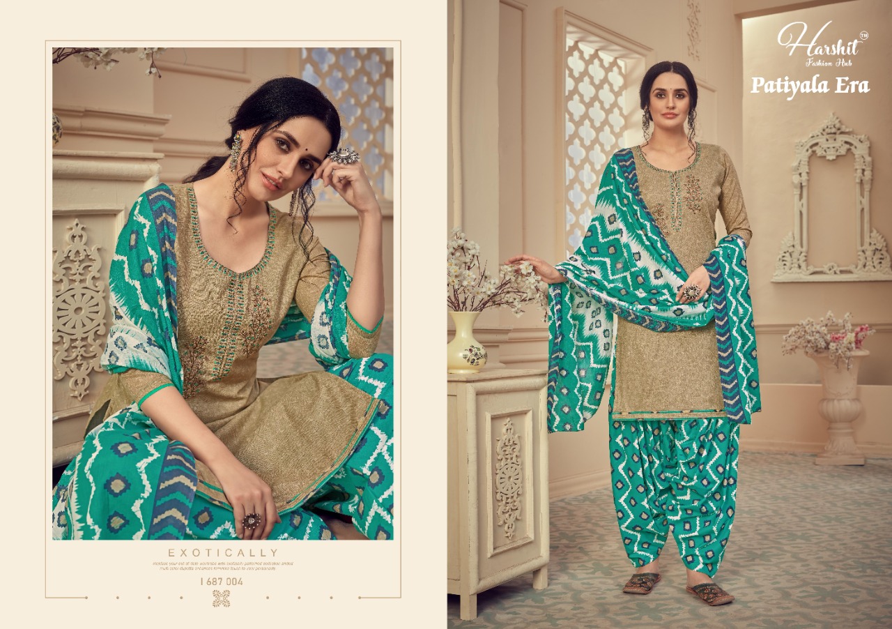 Harshit Presents Patiyala Era Cotton Dress Material Collection