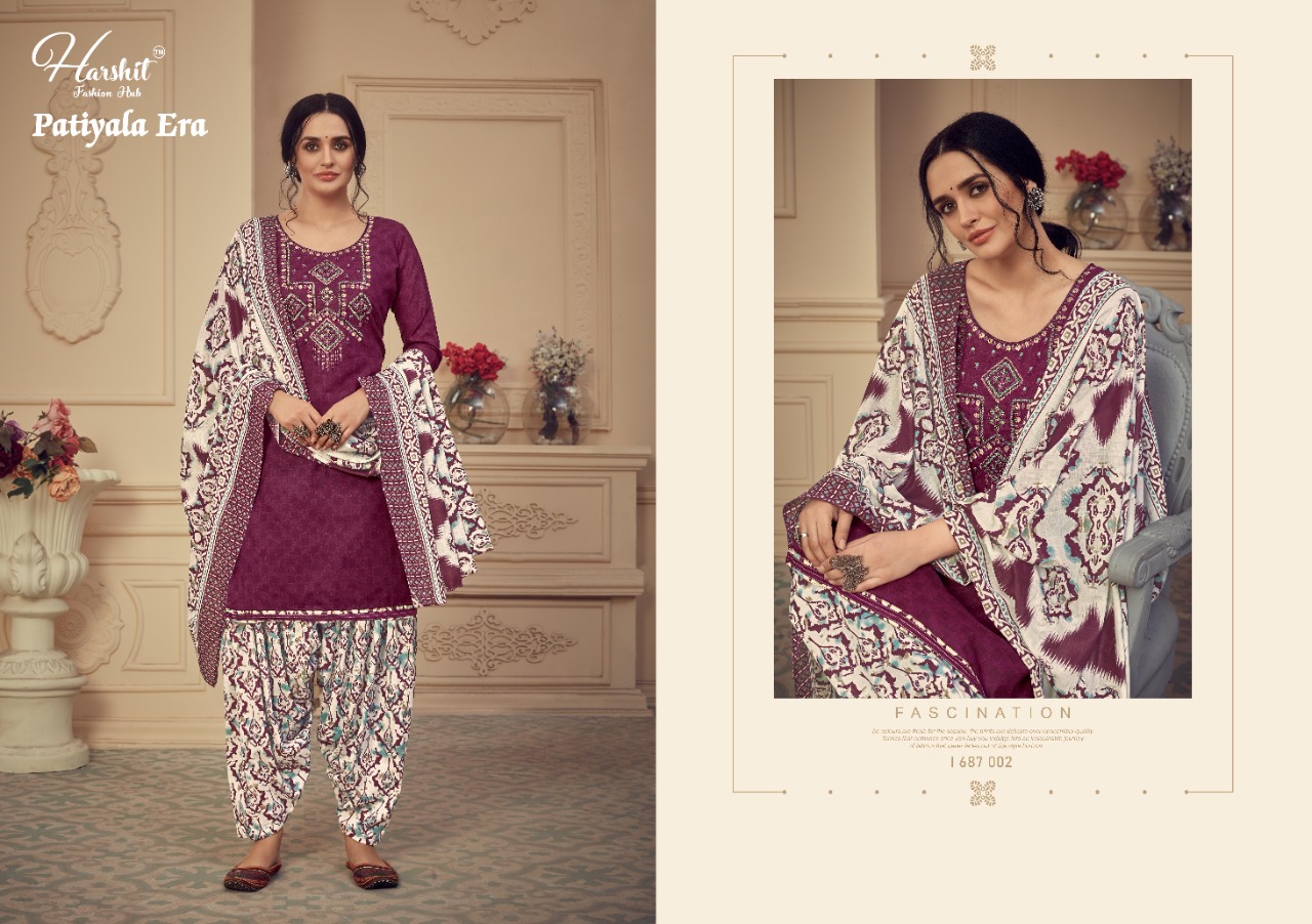 Harshit Presents Patiyala Era Cotton Dress Material Collection