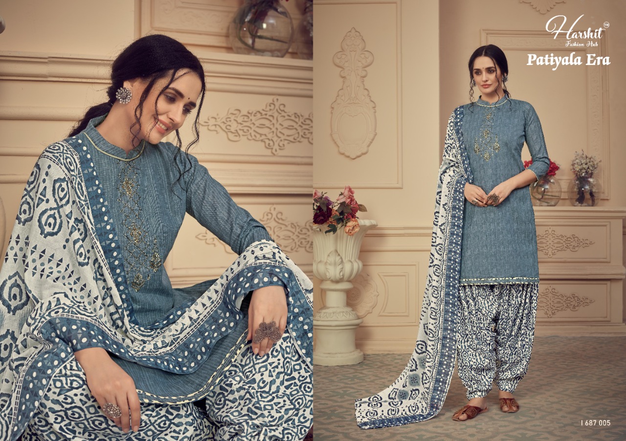 Harshit Presents Patiyala Era Cotton Dress Material Collection