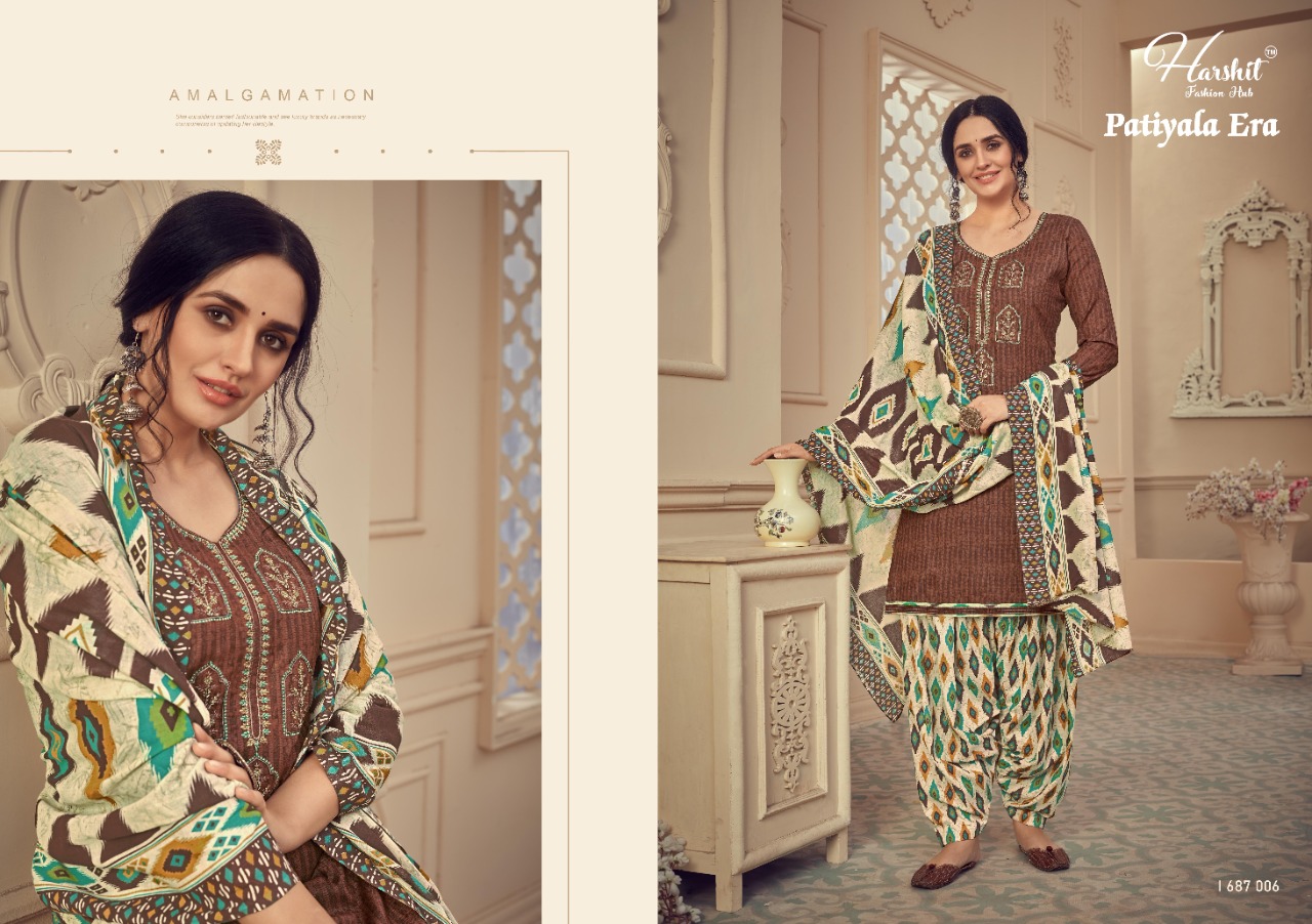Harshit Presents Patiyala Era Cotton Dress Material Collection