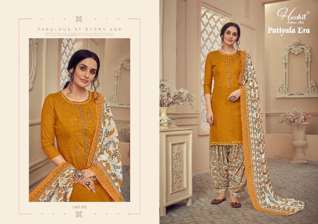 Harshit Presents Patiyala Era Cotton Dress Material Collection