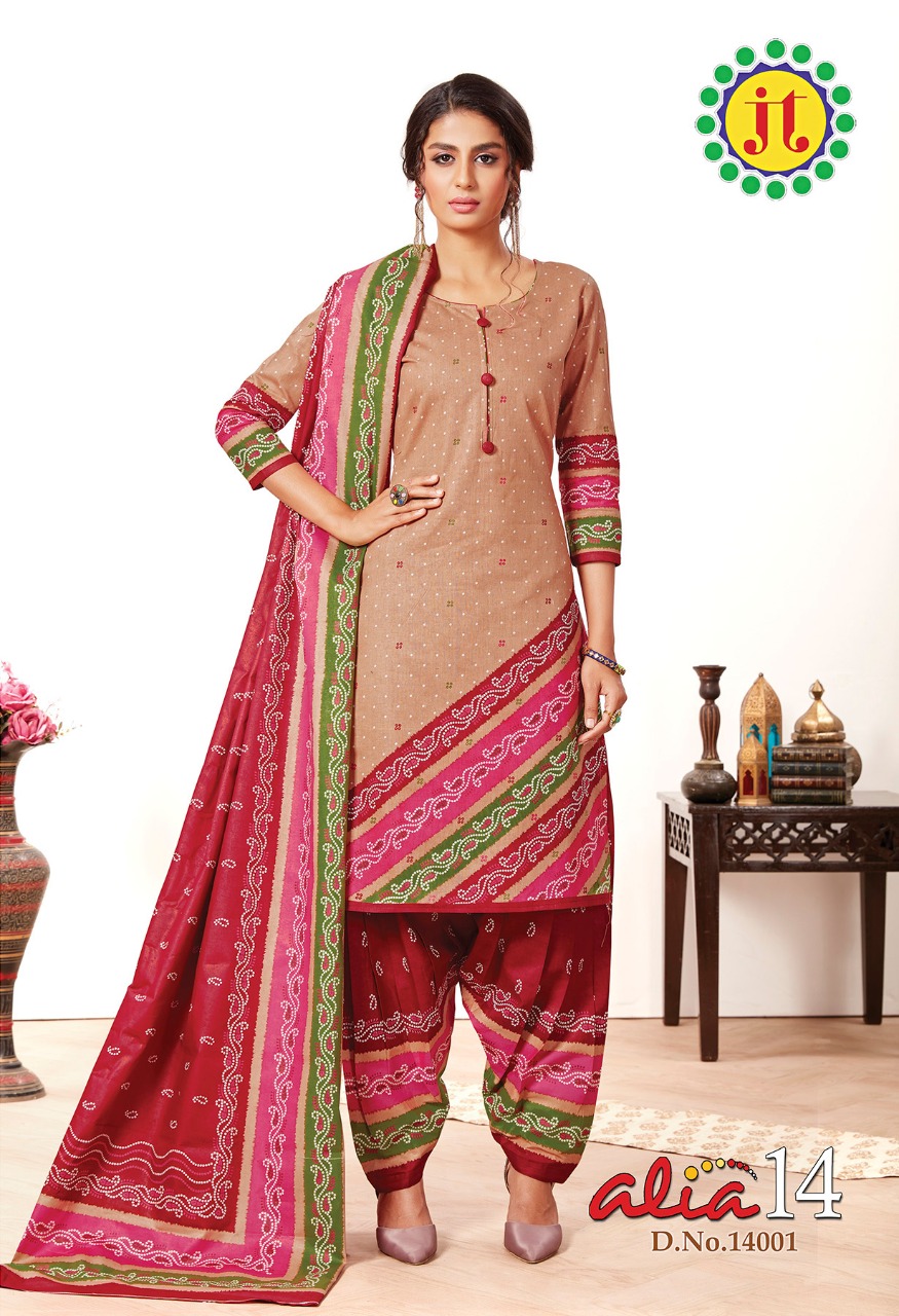 Jt Presents Alia Vol 14 Bandhani Printed Dress Collection