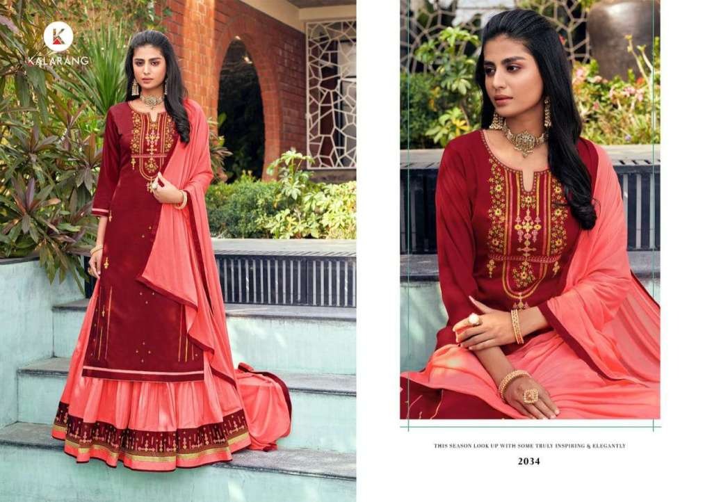Kalarang Presents Blossom 15 Designer Dress Material Collection