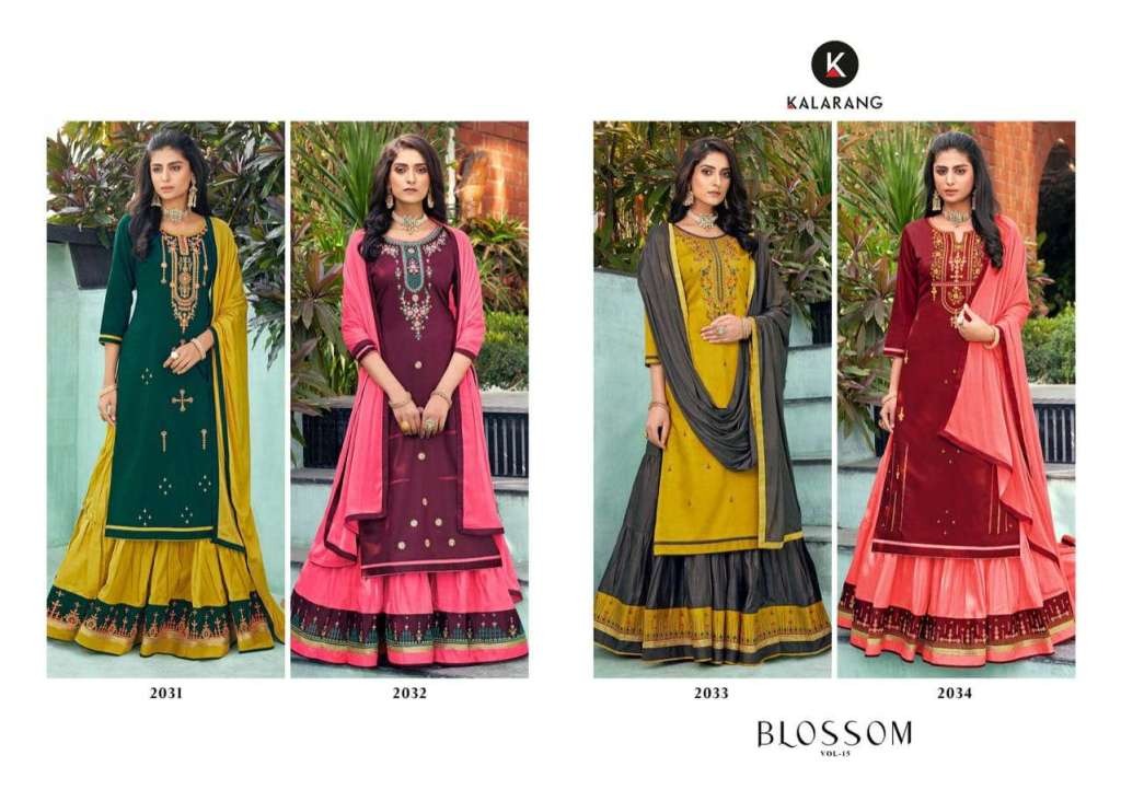 Kalarang Presents Blossom 15 Designer Dress Material Collection
