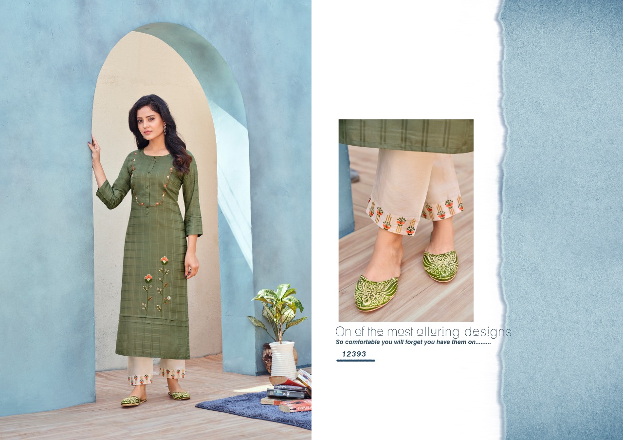 Kalaroop Launching Emli Designer Wholesale Kurtis With Bottom