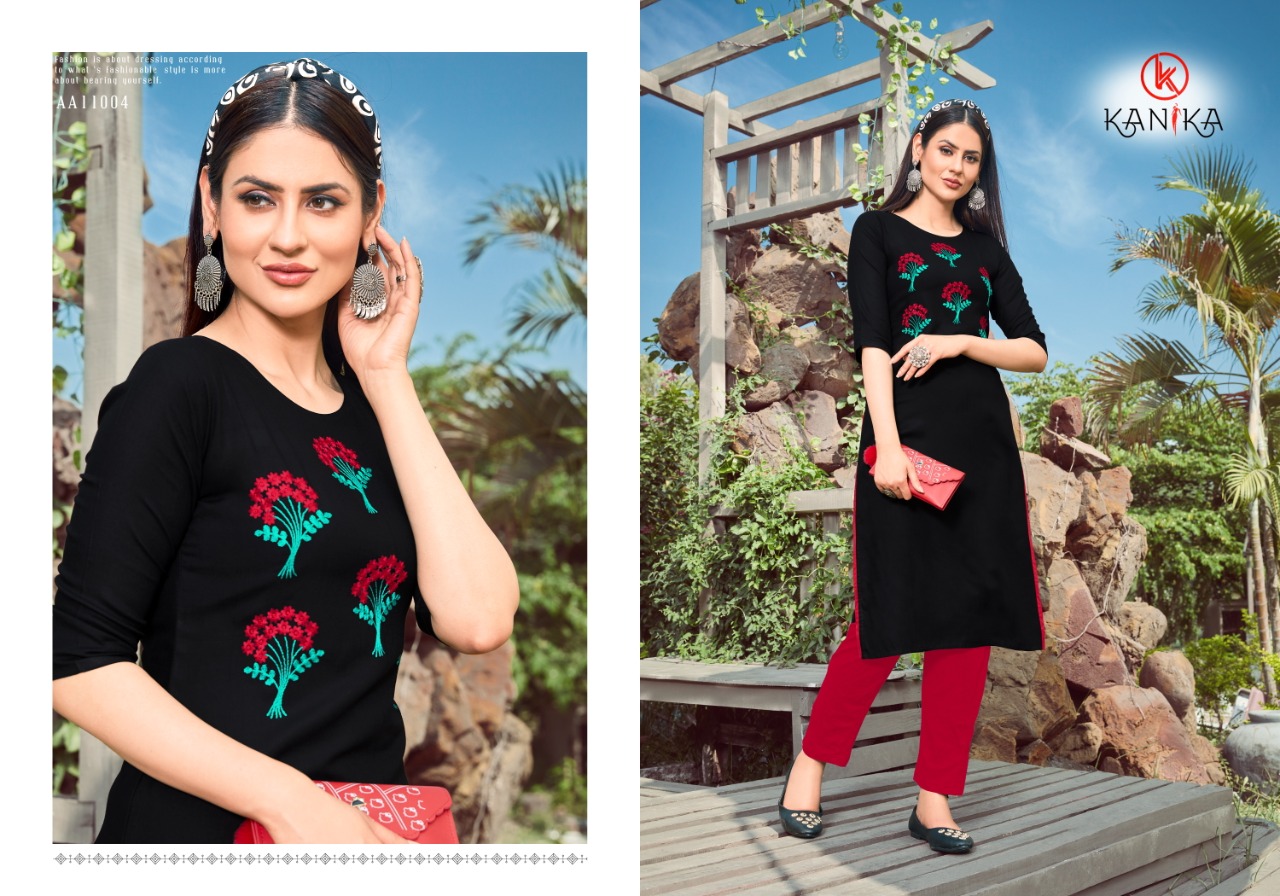Kanika Presents Aastha Rayon Designer Kurtis Collection