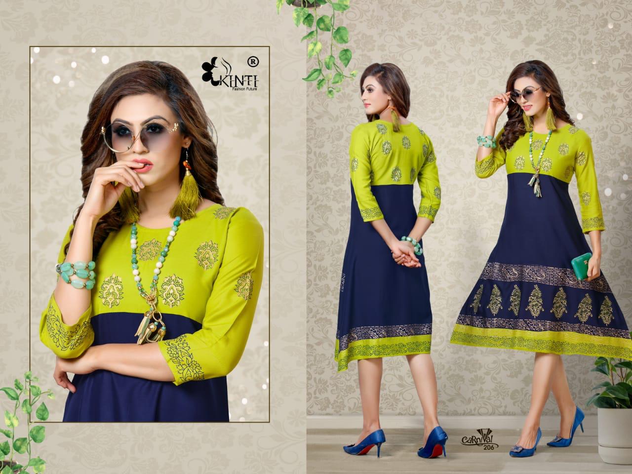 Kinti Presents Carnival Vol 2 Fancy Flair Block Printed Kurtis Collection