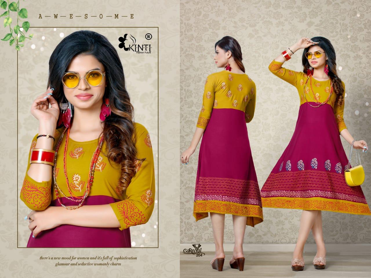 Kinti Presents Carnival Vol 2 Fancy Flair Block Printed Kurtis Collection