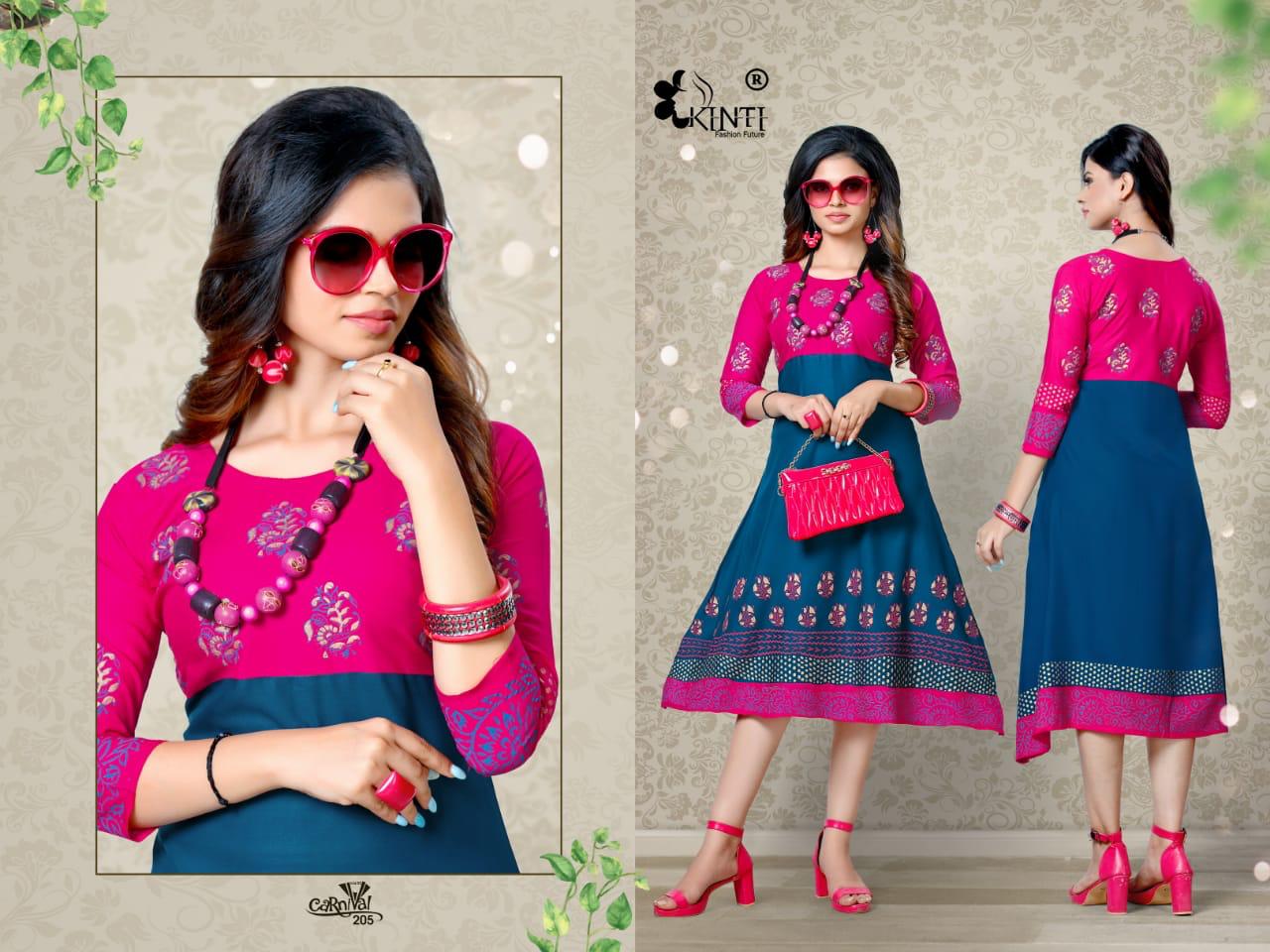 Kinti Presents Carnival Vol 2 Fancy Flair Block Printed Kurtis Collection