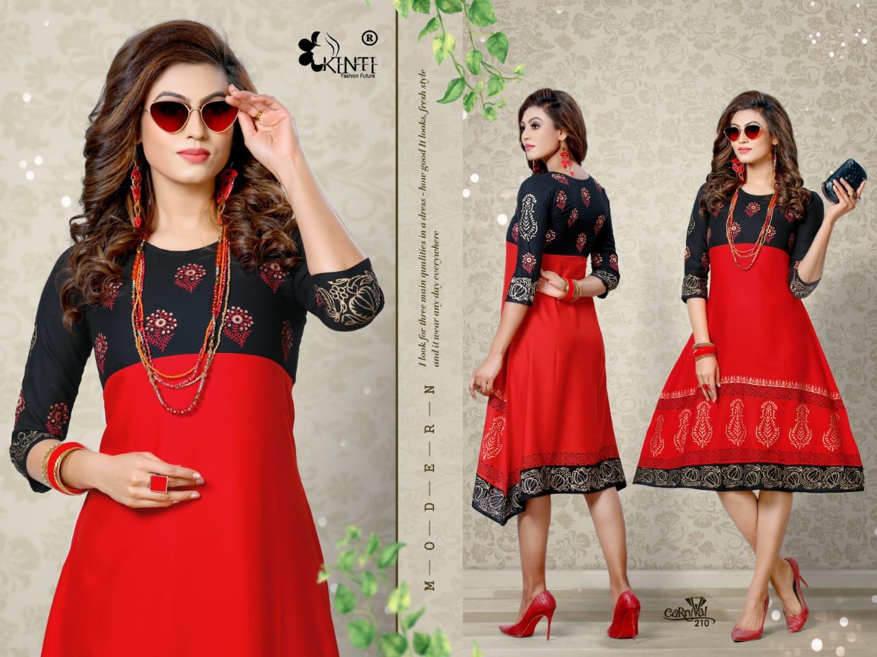 Kinti Presents Carnival Vol 2 Fancy Flair Block Printed Kurtis Collection