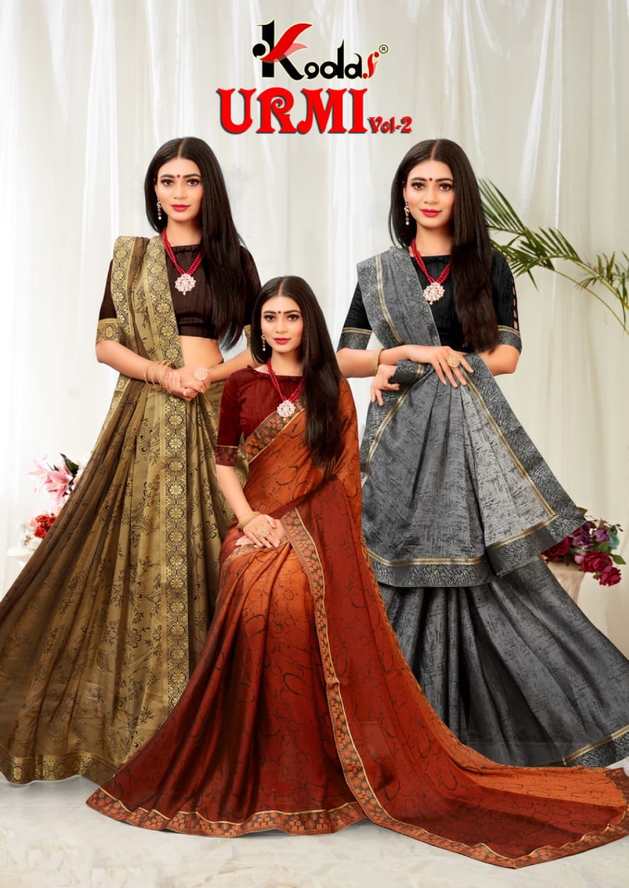 Kodas Presents Urmi Vol2  Printed Sarees Collection