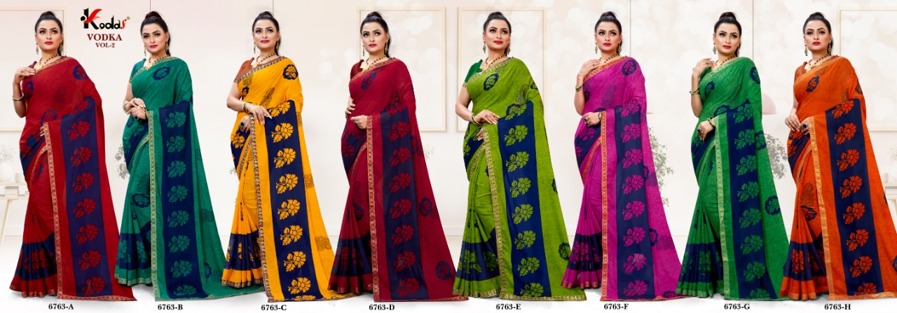 Kodas Presents Vodka Vol 2 Regular Wear Printed Sarees Collection