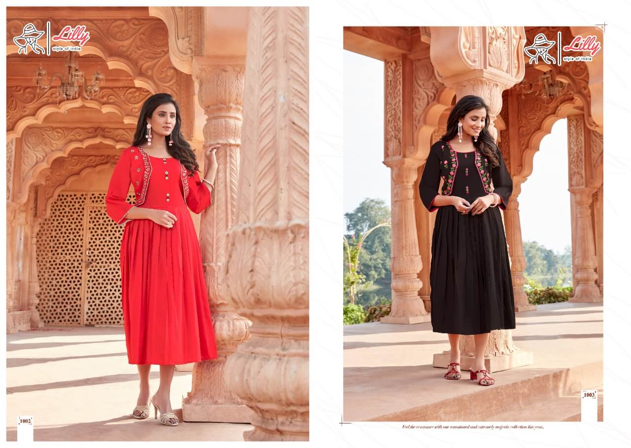 Lilly Presents Ghoomer Cotton Embroidery Fancy Kurti Collection
