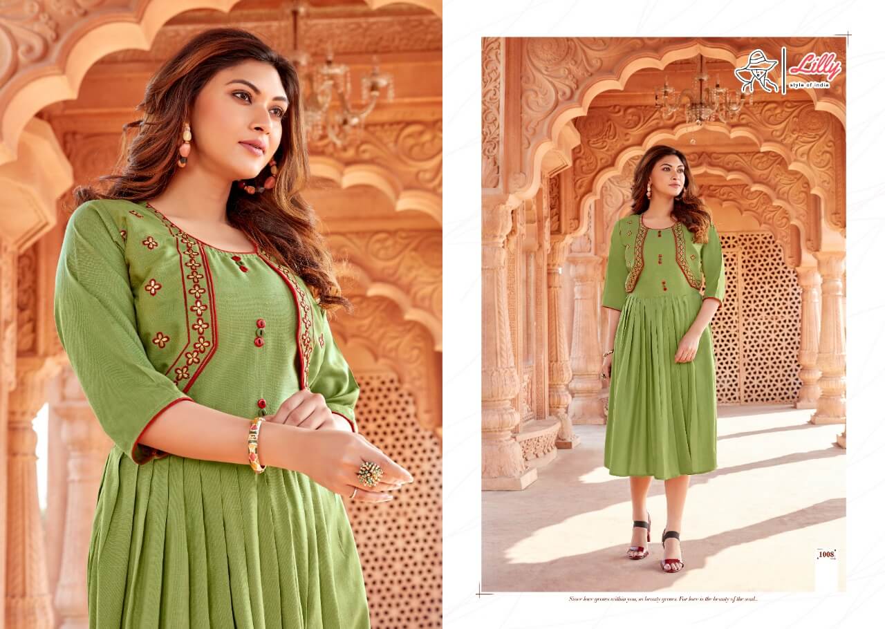 Lilly Presents Ghoomer Cotton Embroidery Fancy Kurti Collection