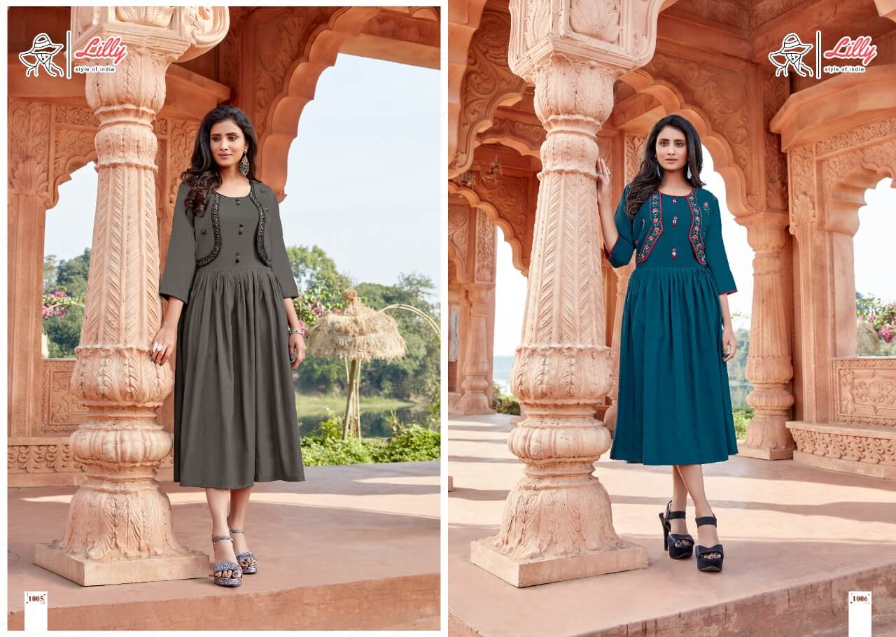 Lilly Presents Ghoomer Cotton Embroidery Fancy Kurti Collection