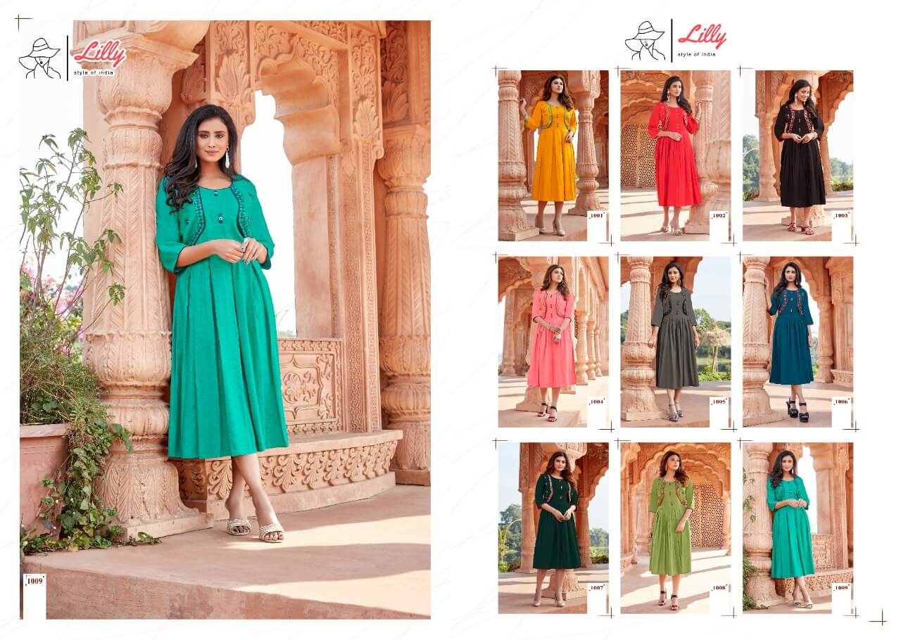Lilly Presents Ghoomer Cotton Embroidery Fancy Kurti Collection