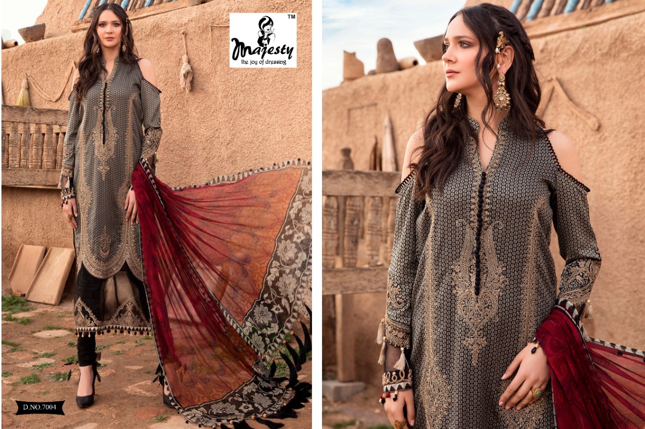 Majesty Maria B Lawn Vol7 Pakistani Salwar Suits Collection