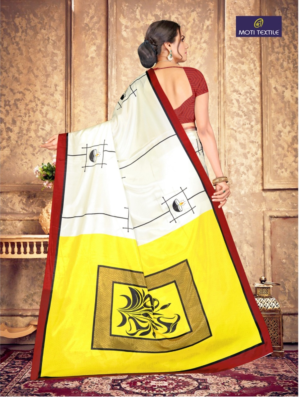 Moti Textile Presents Nayra  Silk Crepe Digital Print Saree Collection