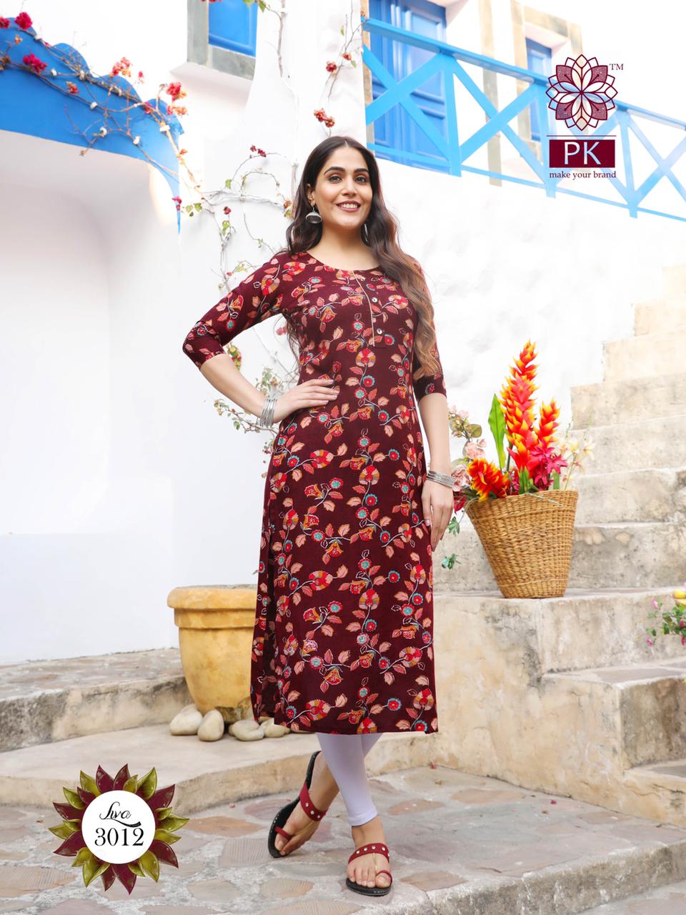 Pk Presents Liva  Vol 3 Casual Wear Printed Kurti Collection