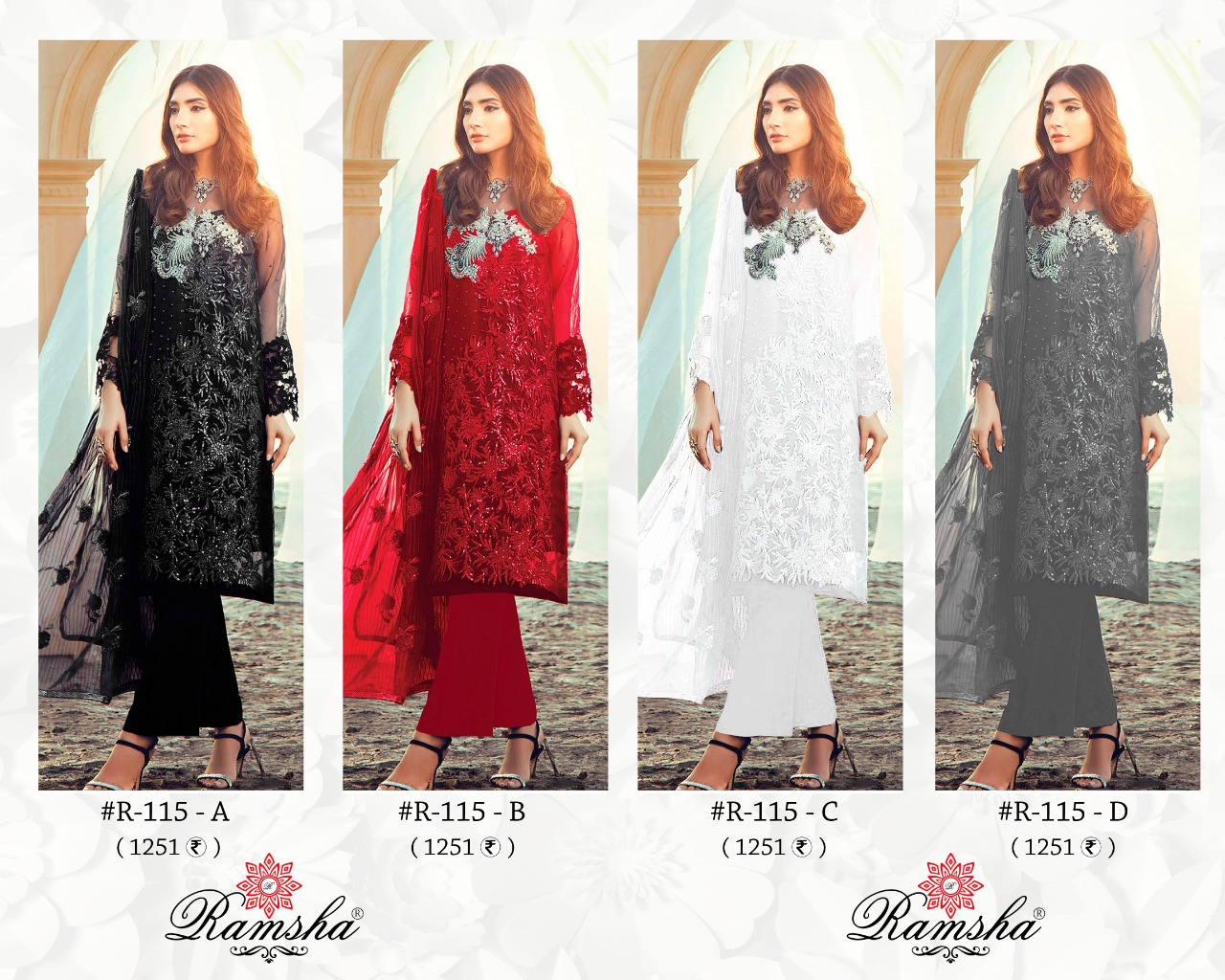 Ramsha R 115 Nx Heavy Embroidery Pakistani Salwar Suits Collection